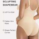 SHAPERX Women's Shapewear Bodysuit Tummy Control Seamless Zip-Up Body Shaper Waist Defining Body Suit, XS