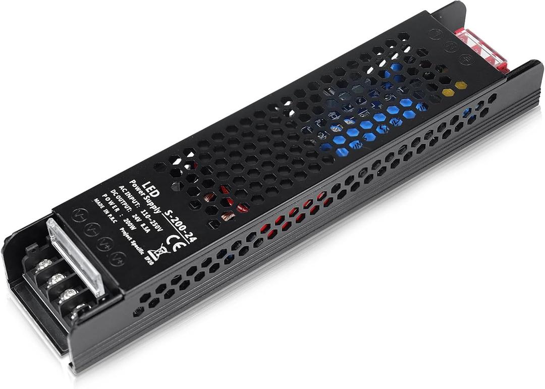 inShareplus DC 24V 8.5A 200W Switching Power Supply, AC 110~250V to 24 Volt Universal DC Transformer Driver, LED Power Supply, Converter Adapter for LED Strip Light,Camera