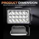 4x6 LED Headlights Approved Hi/Lo Sealed Beam Replacement H4651 H4652 H4656 H4666 H6545 Compatible with Kenworth T600 W900 T800 Truck P-eterbilt 379 S10 RV Freightliner