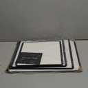 SMIRLY Plastic Cutting Board Set with Holder 4 Pieces, Non-Slip Dishwasher Safe Chopping Boards for Kitchen, Black & White