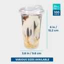 Freshware 24 oz Clear Disposable Plastic Cups with Strawless Sip Lids, 100 Pack Clear Plastic Tumblers, Heavy-duty Party Glasses, Disposable Cups for Thanksgiving, Halloween, Christmas Party