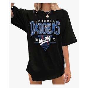 Baseball Shirt Women Oversized Baseball Game Day Shirts Fan T-Shirt Short Sleeve Tee Top 2 As 2XL