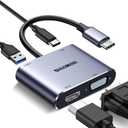 4 in 1 USB C Hub, Type-c to HDMI MultiPort Adapter, 4K HD, VGA, 100W Charging Port, USB3.0, Compatible with Switch, Steam Deck, Rog Ally iPhone 15 Pro/Max, MacBook Pro/Air, iPad Pro, iMac, S23