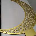 3ft Large Metal Ramadan Decorations Islamic Crescent Moon Decor with Lantern Eid Mubarak Kareem LED Light Decor Islamic Table Centerpieces Gift for Muslims in Ramadan Eid(Gold)
