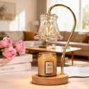 Candle Warmer Lamp with Timer 2 Bulbs Light Dimmable Electric Candle Warmer Flower Shape for Bedroom Home Decor, Wax Melt Warmer for Scented Wax, Birthday Housewarming for Her Him