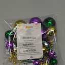 JOYIN 10 Pcs Mardi Gras Bead Necklace Set, 1 Jumbo Ball Bead Necklaces, 3 Medium & 6 Small Beaded Necklaces, Gold Green Purple Plastic Necklaces for Mardi Gras Costume Outfit Dress up Accessories