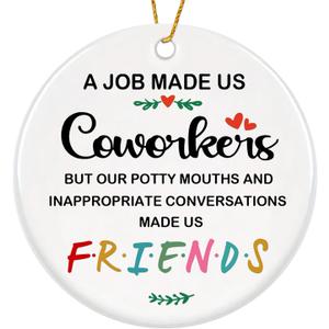 Coworker Christmas Ornaments 2025,Co Workers Ideas for Women,Best Friends Ornament,Funny Coworker Ornament for Christmas Tree,Appreciation Gift,Work Besties Gifts for Women Friendship