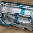 Garvee 10x14 Outdoor Rugs Waterproof Easy-Cleaning Light Blue White