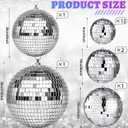 17 Pcs Disco Ball Decor: Mini Large Assorted Size Hanging Mirror Disco Ball Sets - Silver Party Ornaments for Stage Club Prom Props 70s Weddings Dance Music Birthday(12, 8, 6, 4, 3.2 Inch)