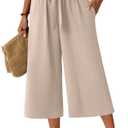 Lepunuo Capri Pants for Women Wide Leg Summer Capris Pant Palazzo Loose Fit Casual Trousers with Pockets 2026 Trendy, M