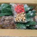 Set of 2 24Inch Lighted Christmas Tree Urn Filler, Artificial Holiday Planters, Flocked Xmas Trees with Cones Berries, Outdoor Christmas Decorations for Planter, Porch, Yard (Green)