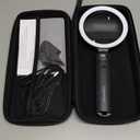 Glass Magnifying Glass with 36 LED Light and Case, 10X 30X Handheld Real Glass Magnifier with 5 Light Modes Rechargeable Lighted Magnifying Glass for Seniors Reading, Inspection (White & Black)