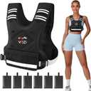 VBSD Adjustable Weighted Vest for Women Men 4-10lb/11-20lb/20-32lb Vest with 6 Ironsand Weights Body Weight Vest with Reflective Strip for Running Walking Strength Training Workouts (Black)