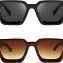 FEISEDY Retro 90s Square Sunglasses for Women Men Trendy Chunky Rectangle Sunglasses UV400 Protection B2385