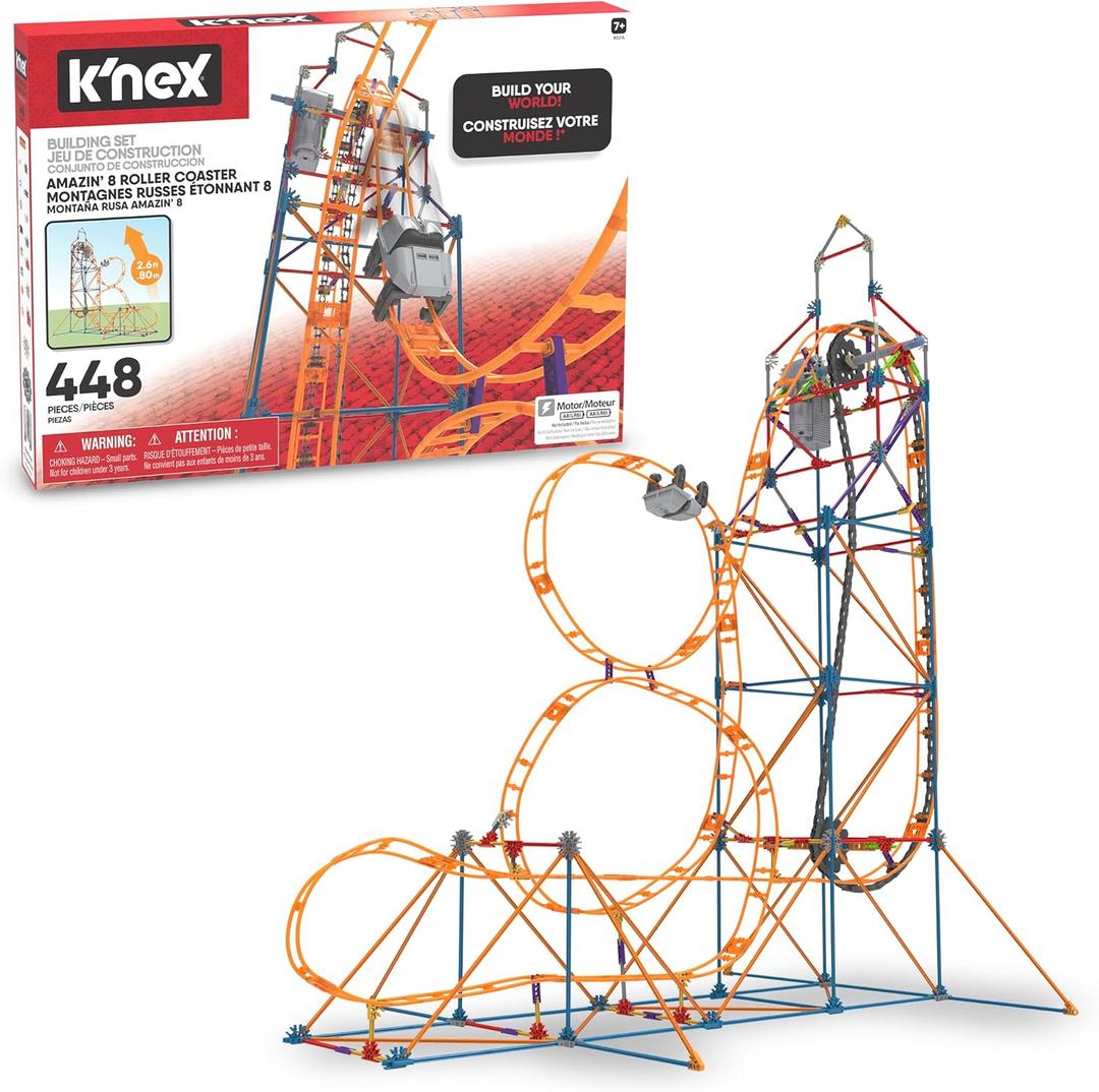 K'NEX - Amazin' 8 Coaster  STEM Building Set, Kid Construction, Creative Play Toy Ages 9+
