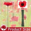 Set of 150 Red Poppy Artificial Flowers Fake Flowers Poppies Head Fake Wildflowers with 6 Inch Flower Branch for Memorial Veterans Day Remembrance Sunday Bouquet Corsages Home Kitchen Decor