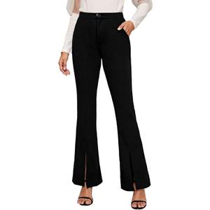 EVALESS Womens Dress Pants 2024 Fashion High Waisted Casual Flare Pants Slim Stretch Business Work Pants (Medium, Black)