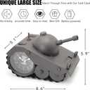 Army Tank Desk Clock for Men - Military Veteran Gifts, Silent Non-Ticking Metal Tank Sculpture, Man Cave Office Desk Decor Handcrafted 8.65.1 Inches