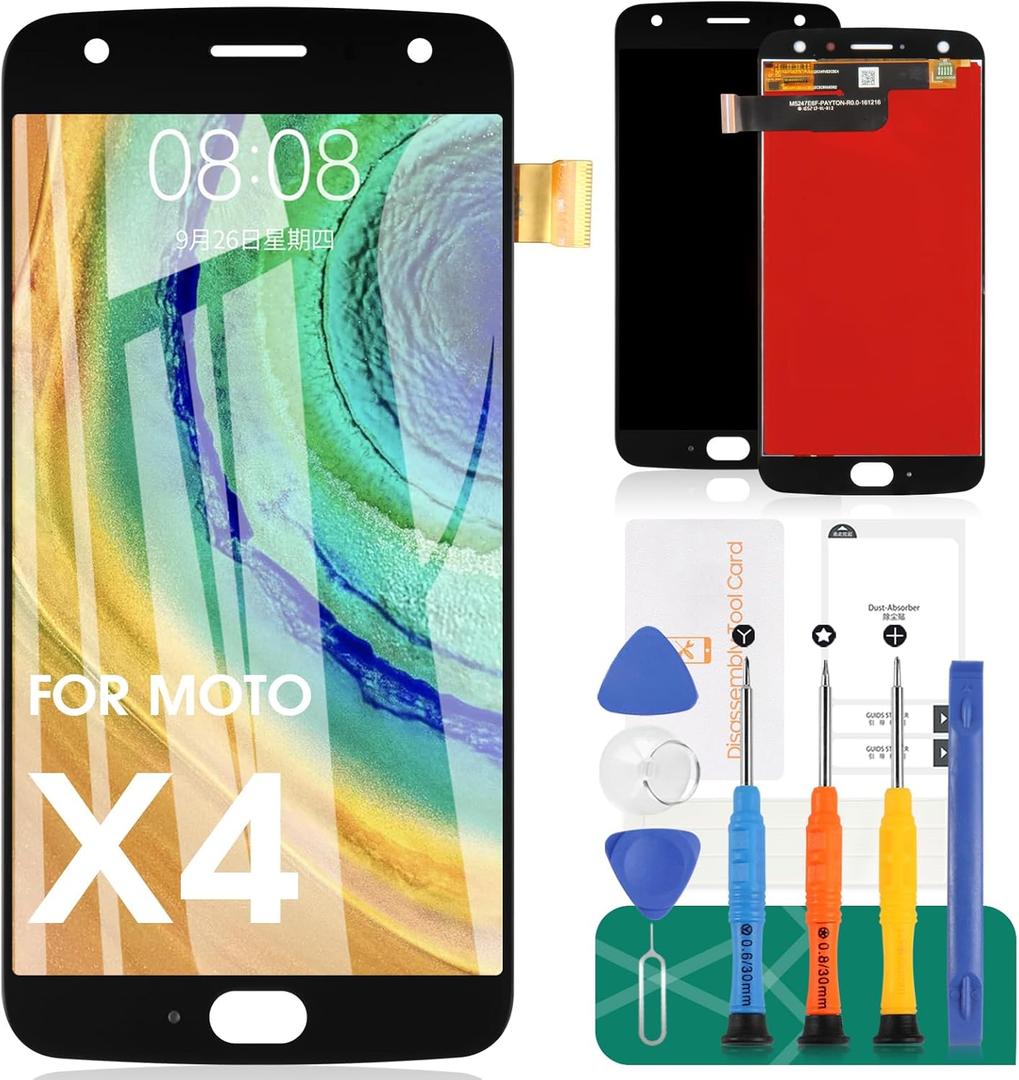 for Motorola Moto X4 Screen Replacement for Moto X4 LCD Display Touch Screen Digitizer Assembly Parts 5.2" XT1900-1 XT1900-2 XT1900-4 XT1900-5 XT1900-7 Black