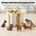 Maitys DIY Paper Dogs Origami Kit 100 Sheets 3D Origami Paper for Folding Cute Dog Figures with Instruction Fun Craft Activity for Desk Decoration and Gift for Pet Lovers1(2 Pcs, Dog)