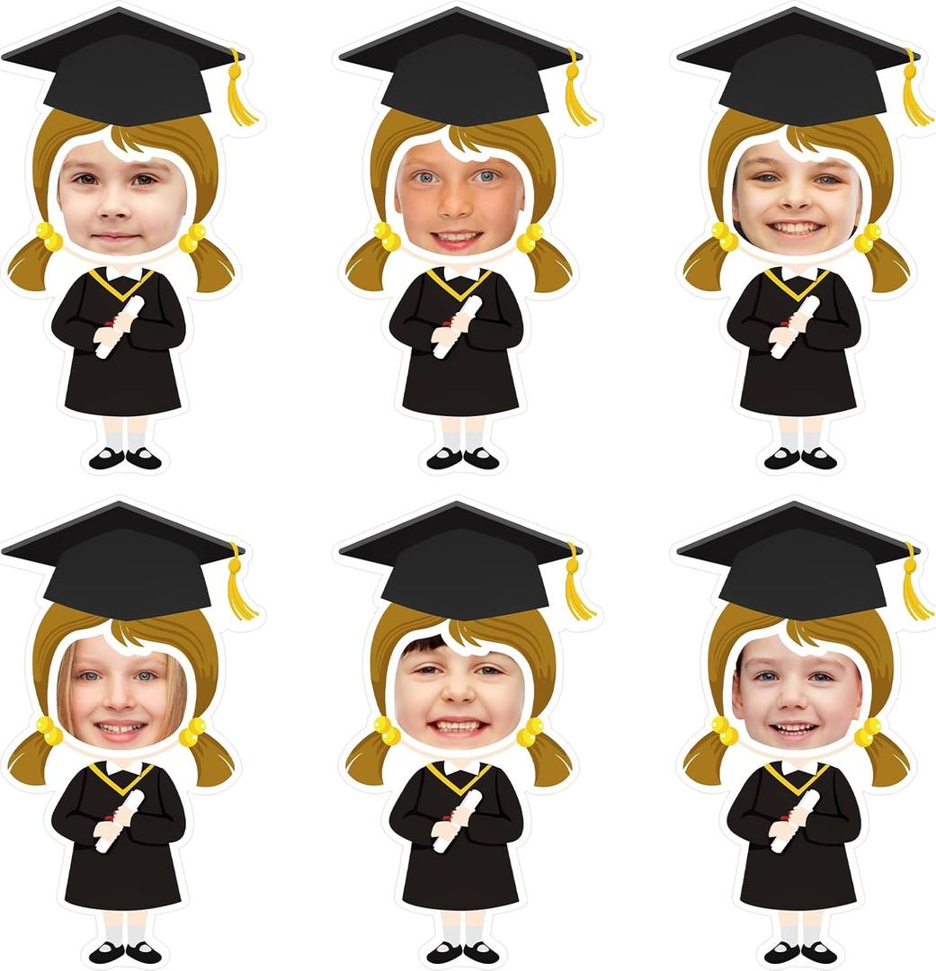 2 x 24 Pcs Graduation Cutouts Grad Graduates Cutouts for Bulletin Board Decor with Photo Space for Grad DIY Craft Photo Classroom 2026 Graduation Party Decoration (Female)