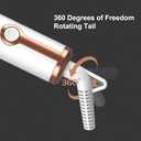 JINRI Automatic Rotating Curling Iron-Beach Waves Curling Wand, Pumped-Up Volume, Portable Hair Curler, 500 Million Ionic, Dual Voltage & Lightweight for Travel, Ceramic Coating, 1 Inch, White