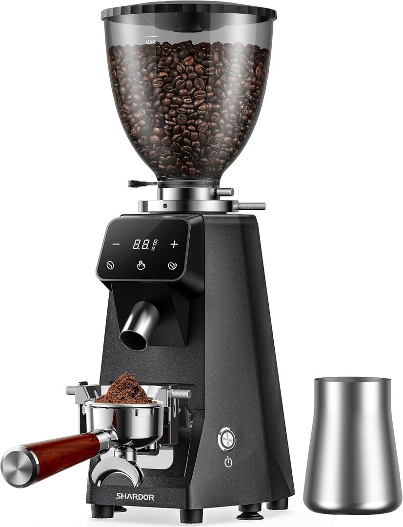 SHARDOR 64mm Burr Coffee Grinder, Electric Espresso Coffee Grinders for Home Use with Commercial-Grade Precision, 100 Grind Settings, Die-Cast Aluminum Housing, 17.6oz Hopper, Anti-Static Technology
