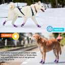 BEAUTYZOO 6PCS Dog Socks to Prevent Licking Paws, Anti Slip Dog Shoes for Hot Pavement Hardwood Floors, Traction Control Toe Grips Boots & Paw Protector for Small Medium Large Senior Dogs, Purple M