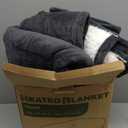 Electric Heated Blanket 72"x84" Full Size - Dual-Sided with Microplush & Sherpa Fabric, 4 Heat Settings & 10 Hours Auto Off, Machine Washable - Iron Gray