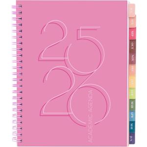 2 x Rileys Academic Planner 2025-2026, Daily, Weekly & Monthly Planner, July 2025 - June 2026, Student Notes Pages, Twin-Wire Binding, Weekly Agenda for School & Work (8 x 6-Inches, Pink, Deco)