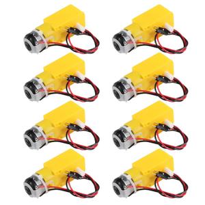 8pcs TT Motor Dual DC 3-6V Gearbox Motor 200RPM Ratio 1:48 Shaft Motor with 2.54mm Wire for Arduino DIY Smart Car Robot