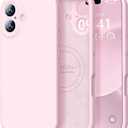 Vooii Magnetic for iPhone 17 Case, Compatible with Magsafe (Premium Liquid Silicone) (Integrated Camera Control Button) Full Body Protective AntiScratch Microfiber Lining 6.3", Chalk Pink