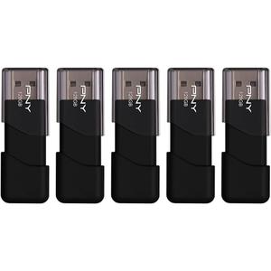 PNY P-FD128X5ATT03-MP 128GB Attach 3 USB 2.0 Flash Drive, Black (Pack of 5)