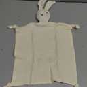 PEIPEIWU Organic Cotton Muslin Lovey Blanket, Organic Cotton Muslin Bunny Security Blanket Soft & Breathable Lovie Baby Gifts for Boys and Girls (White)