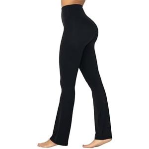 Sunzel Flare Leggings for Women, High Waisted Casual Bootcut Flared Yoga Pants with Tummy Control 32" Black, Size: Medium