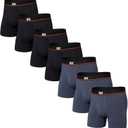 SAXX Underwear Co. Men's Underwear With Pouch Non-Stop Stretch Cotton Boxer Brief Fly 7Pack (Medium, Deep Navy/Black)