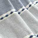 Lush Decor Herringbone Stripe Woven Tassel Yarn Dyed Cotton Tassel Throw Blanket 50" W x 60" L Navy & White - Striped Throw Blankets - Blue Couch Blanket