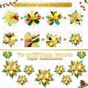 12 Pcs Christmas DIY Poinsettia Artificial Paper Flower Decor for Christmas Tree Ornaments Craft Wall 3D Paper Poinsettia Flower Wreath Decoration for Xmas Holiday Party(Gold)