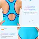 G Gradual Girl's One Piece Swimsuits Racerback Kids Bathing Suit Modest Swimwear for Girl Athletic Competition 7-16Y (Blue, S)