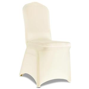 LGJIAOJIAO 100 Pieces Ivory Chair Covers - Versatile Stretch Polyester Spandex Dining Chair Slipcovers for Dining, Party, Wedding, Banquet, and More