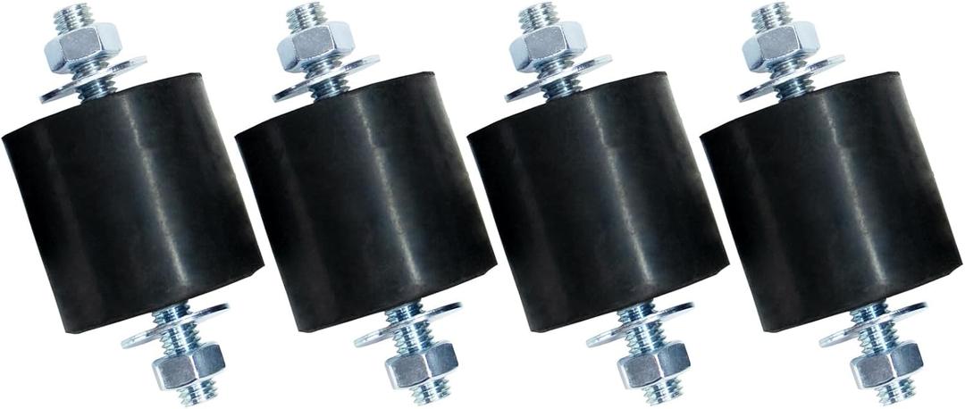 Yarssihha 4 Pack M8 Anti-Vibration Rubber Isolator Mounts, 40x40mm Rubber Studs Shock Absorber, Cylindrical Vibration Isolators for Diesel Engines, Air Compressors, Vibration Motor