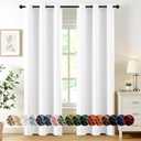 MIULEE Pure White Blackout Curtains for Bedroom Living Room 72 Inches Long 2 Panels, Thermal Insulated Room Darkening Drapes Grommet Noise Reducing Light Blocking Window Treatments 40x72 Inch