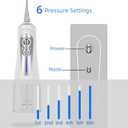 NBGRLVS Water Dental Flosser Cordless for Teeth Pick Cleaning - Powerful Oral Irrigator with 6 Adjustable Modes,320ML Portable & Rechargeable IPX7 Waterproof Cleaner Picks for Home Travel (White)