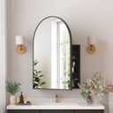 Medicine Cabinets for Bathroom, Black Arched Medicine Cabinet Recessed or Surface Wall-Mounted,Modern Bathroom Vanity Mirror with Storage, Mirrored Cabinet with Adjustable Shelves,20x30 Inch