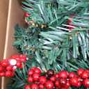 Christmas Garlands, Christmas Decorations, 9FT Pre-Decorated Winter Xmas Garland, Artificial Holiday Decor Faux Greenery for Mantle, Fireplace, Stair, Door, Indoor Outdoor with Pinecones, Red Berries