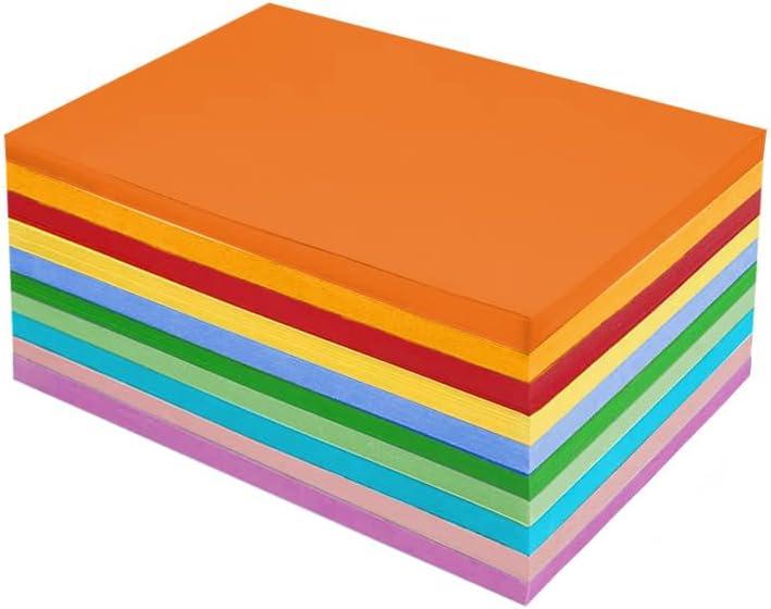 Construction Paper - 200 Sheets A4 Colored Paper Cardstock Paper, 10 Assorted Colors 120gsm Heavy Duty Pastel Lightweight Construction Paper Printer Paper Copy Paper for School Supplies Art Crafts