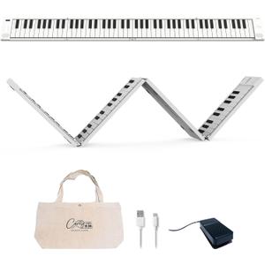 Blackstar Carry-on White 88 Keys USB MIDI Controller for Portable Folding Digital Piano with Rechargeable Battery