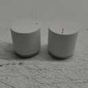 LARS NYSM Mini Salt and Pepper Shakers Set | Stainless Steel Salt and Pepper Shakers with Modern Minimalist Design, Easy Refill, Small Size (Pure White) (Set of Two Shakers)