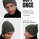 50% Wool Double Cuff Knit Beanie Hat for Men Women, Short Fisherman/Slouchy Warm Winter Skull Cap Trawler Watch Cap