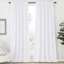 NICETOWN Living Room Curtain Drapes - (White Color) W70 x L108, Set of 2, Window Treatment Drapery Panels